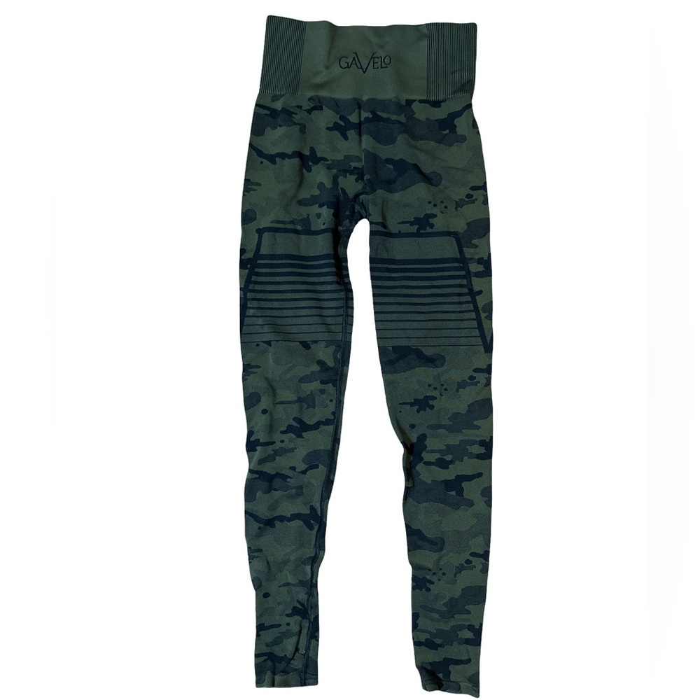 GAVELO Women's Camo Green Compression Performance Leggings